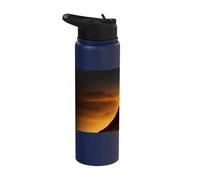 Cavaliere epico al tramonto sulla collina Stainless Steel Insulated Water Bottle