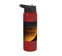 Cavaliere epico al tramonto sulla collina Stainless Steel Insulated Water Bottle