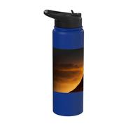 Cavaliere epico al tramonto sulla collina Stainless Steel Insulated Water Bottle