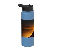 Cavaliere epico al tramonto sulla collina Stainless Steel Insulated Water Bottle