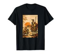 Cavaliere Errante Don Chisciotte Sancho Panza Letteratura Opera d'Arte Maglietta