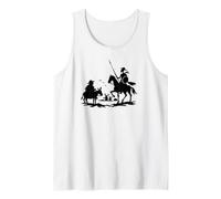 Cavaliere Errante Don Chisciotte Sancho Panza Opera d'Arte Silhouette Canotta