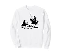 Cavaliere Errante Don Chisciotte Sancho Panza Opera d'Arte Silhouette Felpa