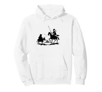 Cavaliere Errante Don Chisciotte Sancho Panza Opera d'Arte Silhouette Felpa con Cappuccio