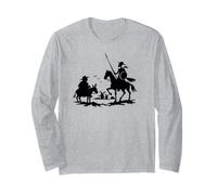 Cavaliere Errante Don Chisciotte Sancho Panza Opera d'Arte Silhouette Maglia a Manica