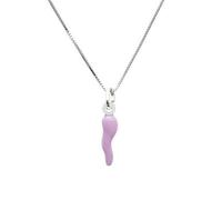 Cavaliere Gioielli Collana Corno Argento 925 Cornetto Ciondolo Portafortuna Rosso Rosa Verde Azzurro Nero Donna Ragazza