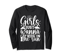Cavaliere Girls Just Wanna Ride Horse Rider Maglia a Manica