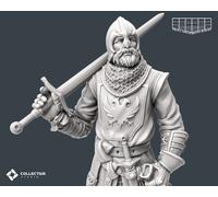 Cavaliere Guardia Sicurezza Con Casco Miniatura Spada Figura per Rpg's Come D 5e