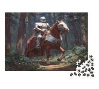 Cavaliere in armatura nella foresta Puzzle 1000Pcs Decorazione Per La Casa. Rilassamento E Intelligence Per Adulti E Bambini Da 14 Anni 1000pcs (75x50cm)