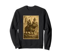 Cavaliere Medievale Cavalcando un Capybara Fantasy Art Surreale Rider Felpa