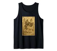 Cavaliere medievale cavalcando un carlino Fantasy Art Surreale Dog Rider Canotta