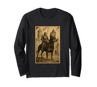 Cavaliere medievale cavalcando un dobermann Dog Fantasy Surreale Rider Maglia a Manica