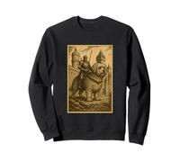 Cavaliere medievale che cavalca Goldendoodle cane surreale Pet Rider Felpa