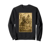 Cavaliere medievale che cavalca il cane Corgi Fantasy Art Surreale Rider Felpa