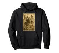 Cavaliere medievale che cavalca il cane Corgi Fantasy Art Surreale Rider Felpa con Cappuccio