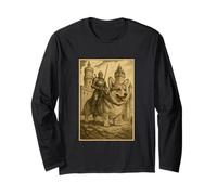 Cavaliere medievale che cavalca il cane Corgi Fantasy Art Surreale Rider Maglia a Manica