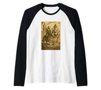 Cavaliere medievale che cavalca il cane Corgi Fantasy Art Surreale Rider Maglia con Maniche Raglan
