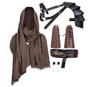 Cavaliere medievale cintura in pelle scialle uomo rinascimentale mezza spalla sciarpa fibbia bracciali accessori retrò (Type14)