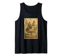 Cavaliere Medievale Equitazione Un Goose Fantasy Art Surreale Rider Canotta