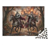 Cavaliere Medievale Puzzle in Legno 1000 Pezzi Adulti E Ragazzi,Sfida Impossibile,Legno,Gioco Educativo,dai 14 Anni,Decorazione Casa,Idea Regalo,Antistress (75x50cm)