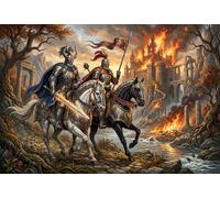 Cavaliere Medievale Puzzle in Legno 500 Pezzi Adulti E Ragazzi,Legno,Sfida Impossibile,Gioco Educativo,Decorazione Casa,Idea Regalo,dai 14 Anni,Antistress (52x38cm)