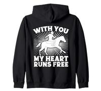Cavaliere My Heart Runs Free Horse Rider Felpa con Cappuccio