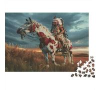 Cavaliere Nomade delle Praterie Puzzle 1000 Pezzi Gioco di Puzzle 1000 Pezzi Carta per Adulti Tribù Scenica Relax Casa Famiglia 52x38cm/1000pcs
