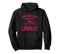 Cavaliere Ragazza Con Il Mio Cavallo Cavalli Equitazione Felpa con Cappuccio