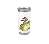 Cavaliere Rana Equitazione Un Cornuto Frog Medievale Fantasy Bicchiere termico in acciaio inox doppia parete