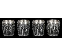 Cavaliere Stamperlbecher 4er Set - Bicchieri Liquore 5 CL - Nera Crociato