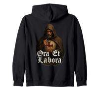 Cavaliere Templare Cristiano: Ora Et Labora Felpa con Cappuccio