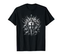 Cavaliere Templare Spada E Scudo Santa Croce Gerusalemme Maglietta