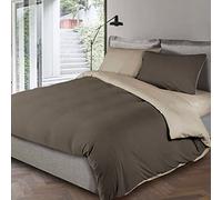 CAVALIERI Piazza Pitti Copripiumino Matrimoniale Bicolore Double-face Lara in cotone, Panna 106-Corda 101, MATRIMONIALE