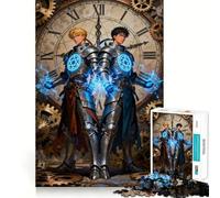 Cavalieri Steampunk con Energia Magica per Adulti Puzzle da 1000 Pezzi Rompicapo Rilassante Divertimento Assemblaggio Immagini Sorpresa Calda 38x26cm