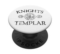 Cavalieri Templari 1118-1312 Stampa nera invecchiata PopSockets PopGrip Adesivo