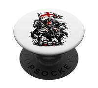 Cavalieri Templari con bandiera dell'Inghilterra PopSockets PopGrip Adesivo
