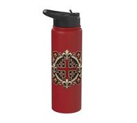 Cavalieri Templari Croce di Gerusalemme con Fleur-De-Lis Stainless Steel Insulated Water Bottle