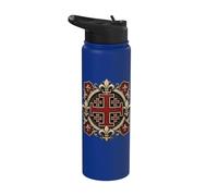 Cavalieri Templari Croce di Gerusalemme con Fleur-De-Lis Stainless Steel Insulated Water Bottle