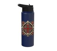 Cavalieri Templari Croce di Gerusalemme con Fleur-De-Lis Stainless Steel Insulated Water Bottle