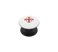 Cavalieri Templari Croce di Gerusalemme Rosso Distressed PopSockets PopGrip Adesivo