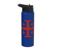 Cavalieri Templari Croce di Gerusalemme Rosso Distressed Stainless Steel Insulated Water Bottle