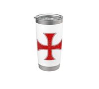 CAVALIERI TEMPLARI CROCE PATTEE CRUSADER ORDINE DELLA CROCE ROSSA Bicchiere termico in acciaio inox doppia parete