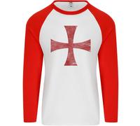 Cavalieri Templari Croce Vestito Uomo L/S Baseball T-Shirt