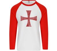 Cavalieri Templari Croce Vestito Uomo L/S Baseball T-Shirt