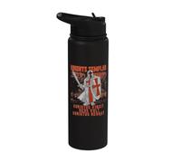 Cavalieri Templari Deus Vult Crociata Croce Crocifisso Stainless Steel Insulated Water Bottle