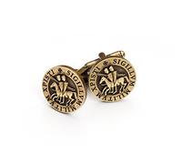 Cavalieri Templari rustico Bronzo sigillo massonico Gemelli, Cufflink Box