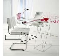 Cavalletti bianchi scrittoio doppio ripiano salvaspazio design 120cm 130cm 140cm