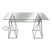 Cavalletti neri scrittoio doppio ripiano salvaspazio design 120cm 130cm 140cm