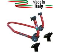 Cavalletto Alzamoto Anteriore Bike Lift Supporti Conici Scorrevoli Strada Rosso