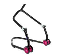 Cavalletto Anteriore Al Telaio Bihr Home Track Colore Nero Opaco E Ruote Rosa